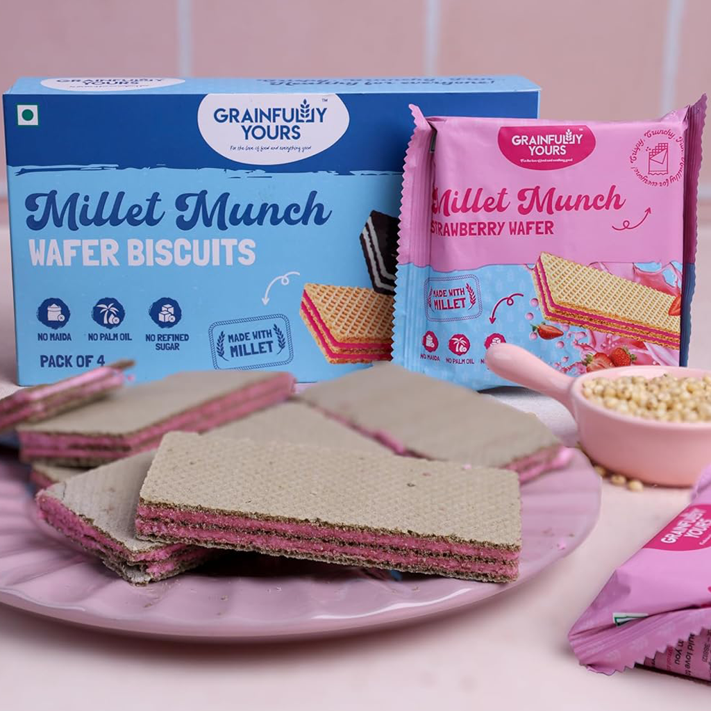Millet Munch - Wafer Biscuits | Strawberry flavor