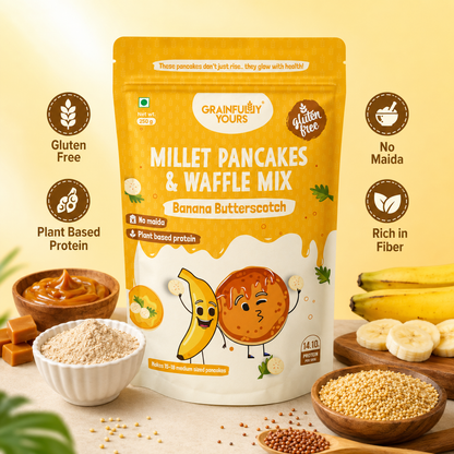 Banana Butterscotch - Millet Pancakes & Waffle Mix