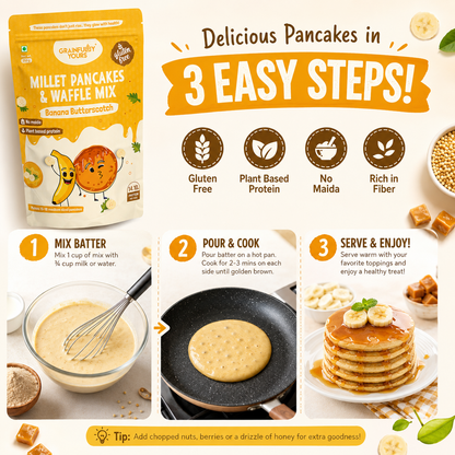 Banana Butterscotch - Millet Pancakes & Waffle Mix