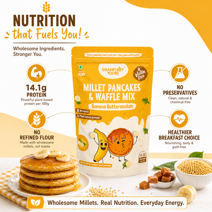 Banana Butterscotch - Millet Pancakes & Waffle Mix