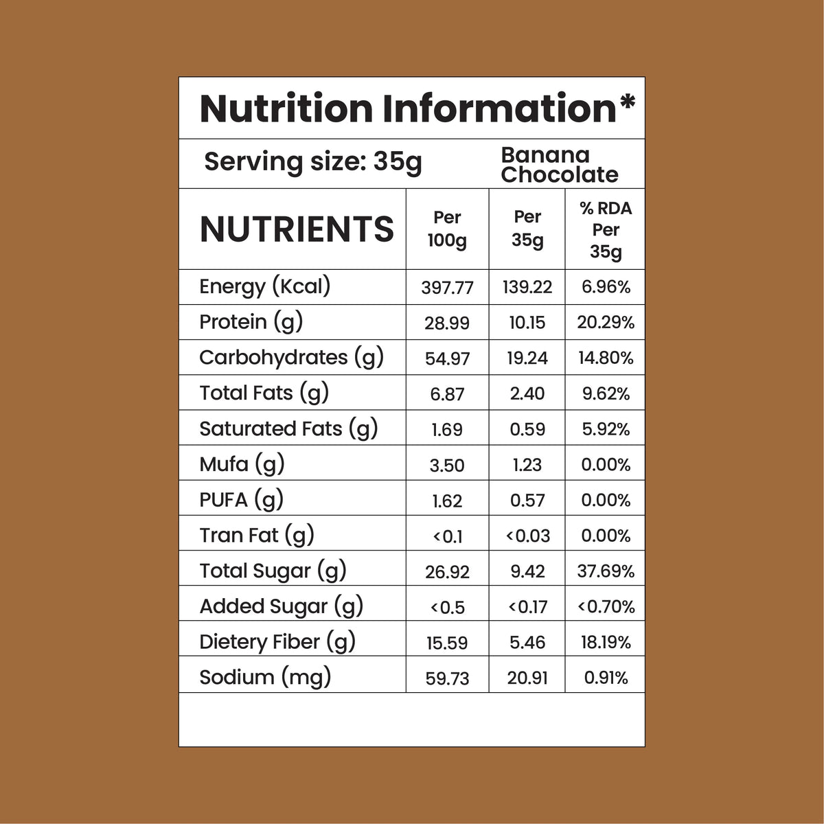 Protein Smoothie | Banana Chocolate Flavour