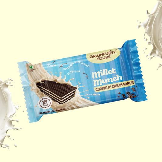 Millet Munch - Wafer Biscuits | Cookies and Cream flavor