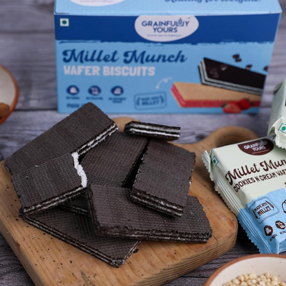 Millet Munch - Wafer Biscuits | Cookies and Cream flavor