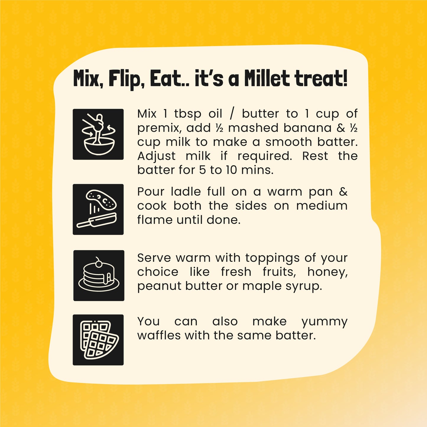 Banana Butterscotch - Millet Pancakes & Waffle Mix