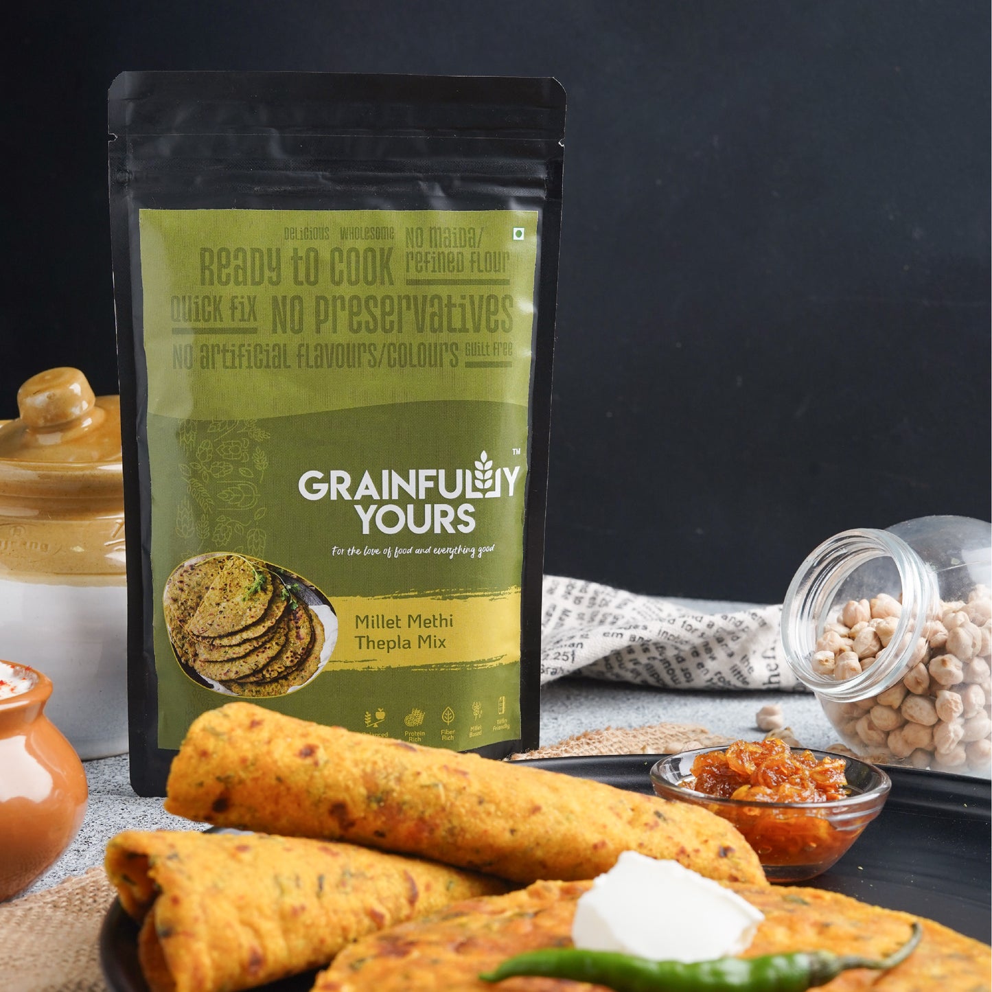 Millet Methi Thepla Mix with chickpea flour