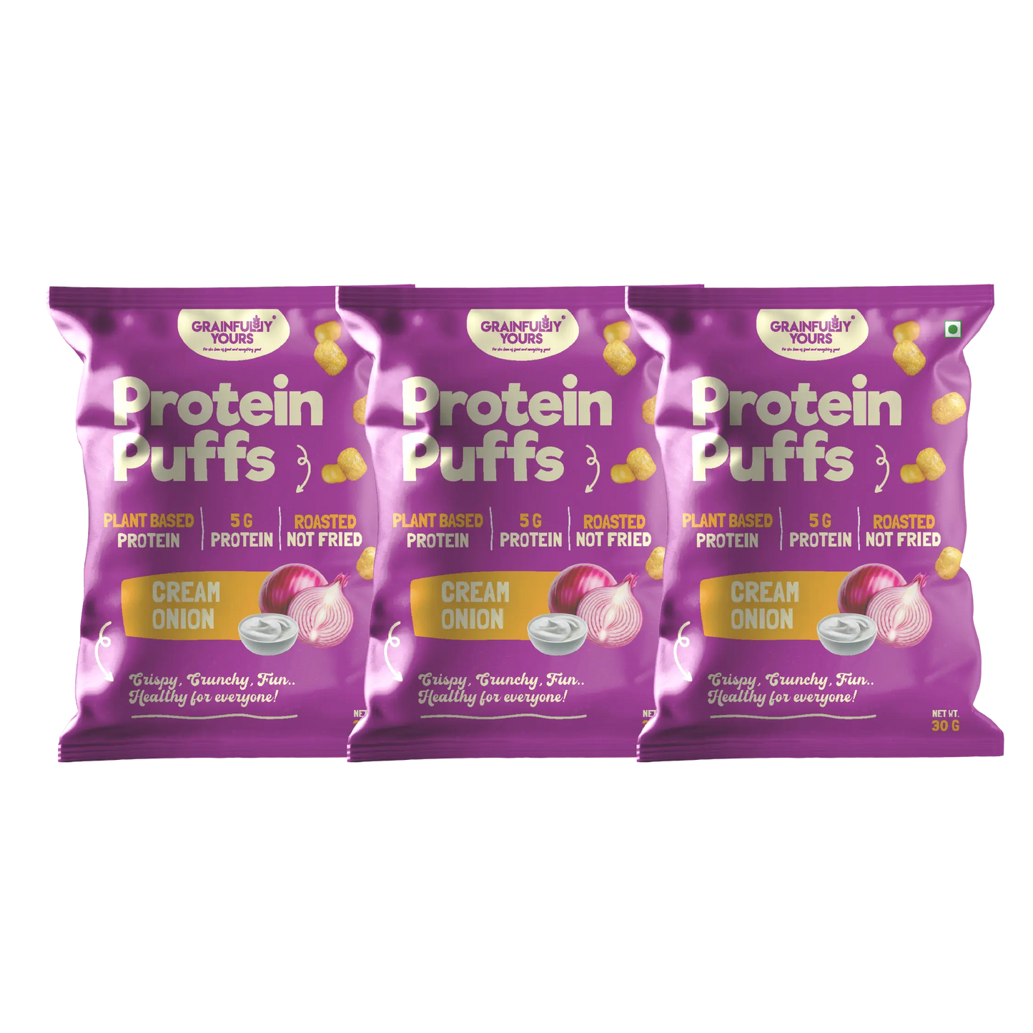 Grainfully Yours - Protein Puffs (30 gms, Pack of 3, Variety Pack)