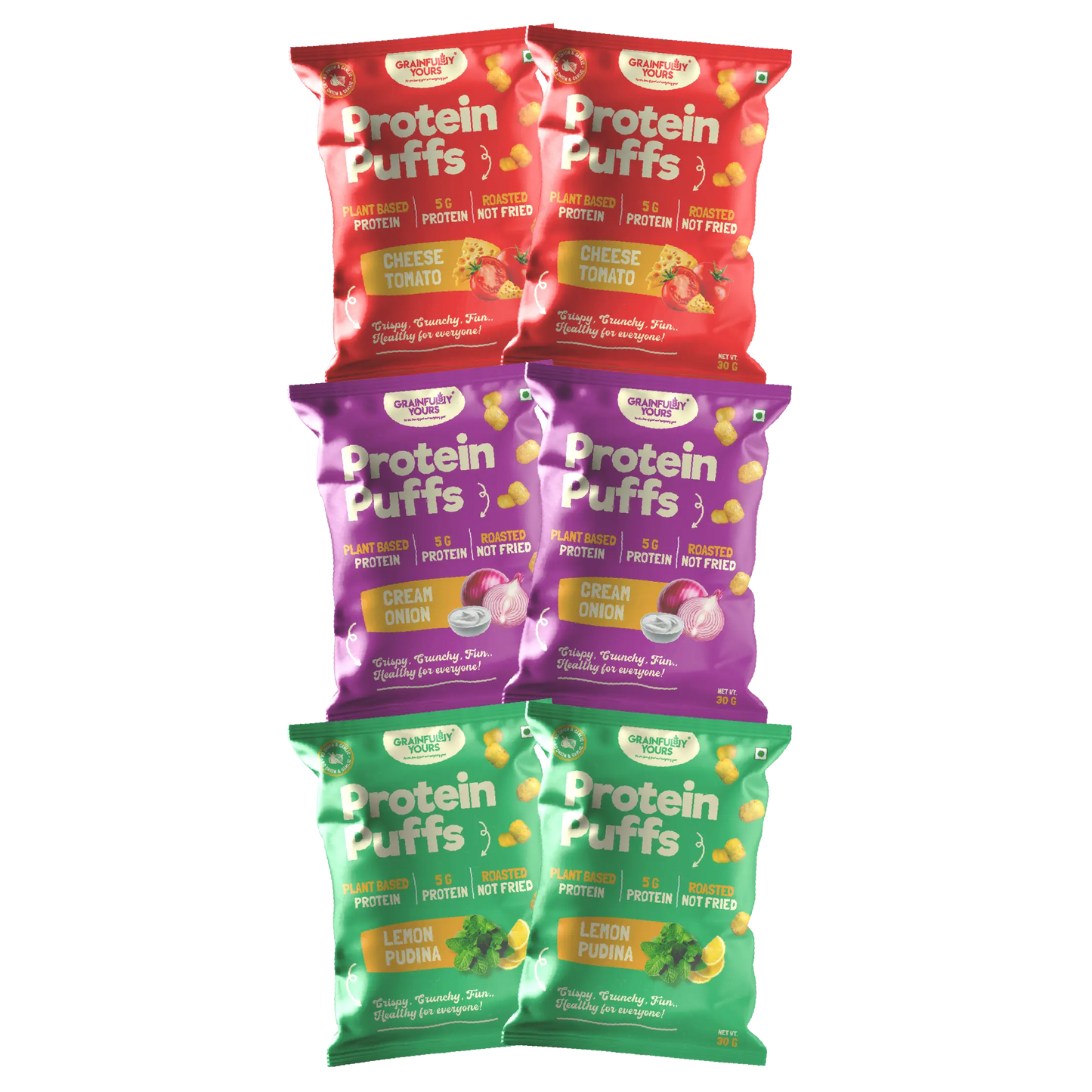 Grainfully Yours - Protein Puffs (30 gms, Pack of 3, Variety Pack)