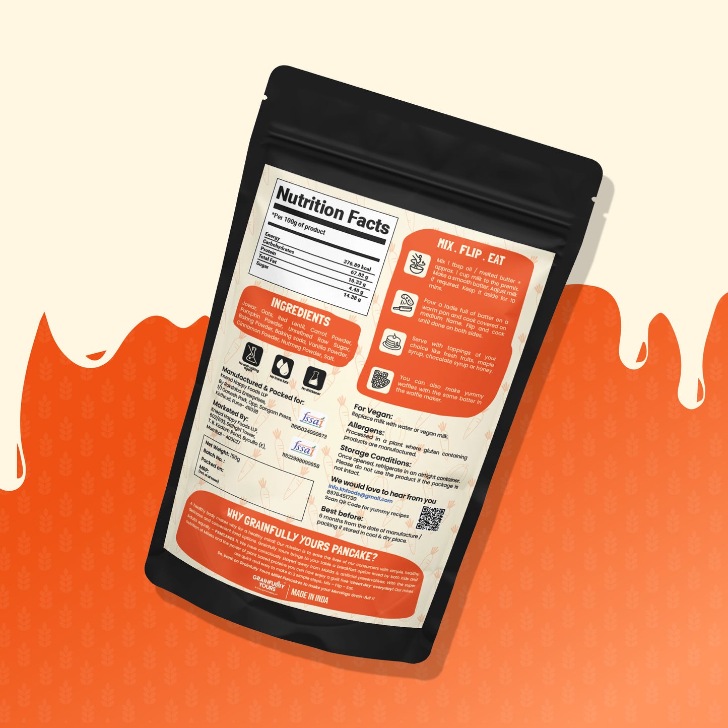 Classic Carrot Pumpkin - Millet Pancakes & Waffle Mix