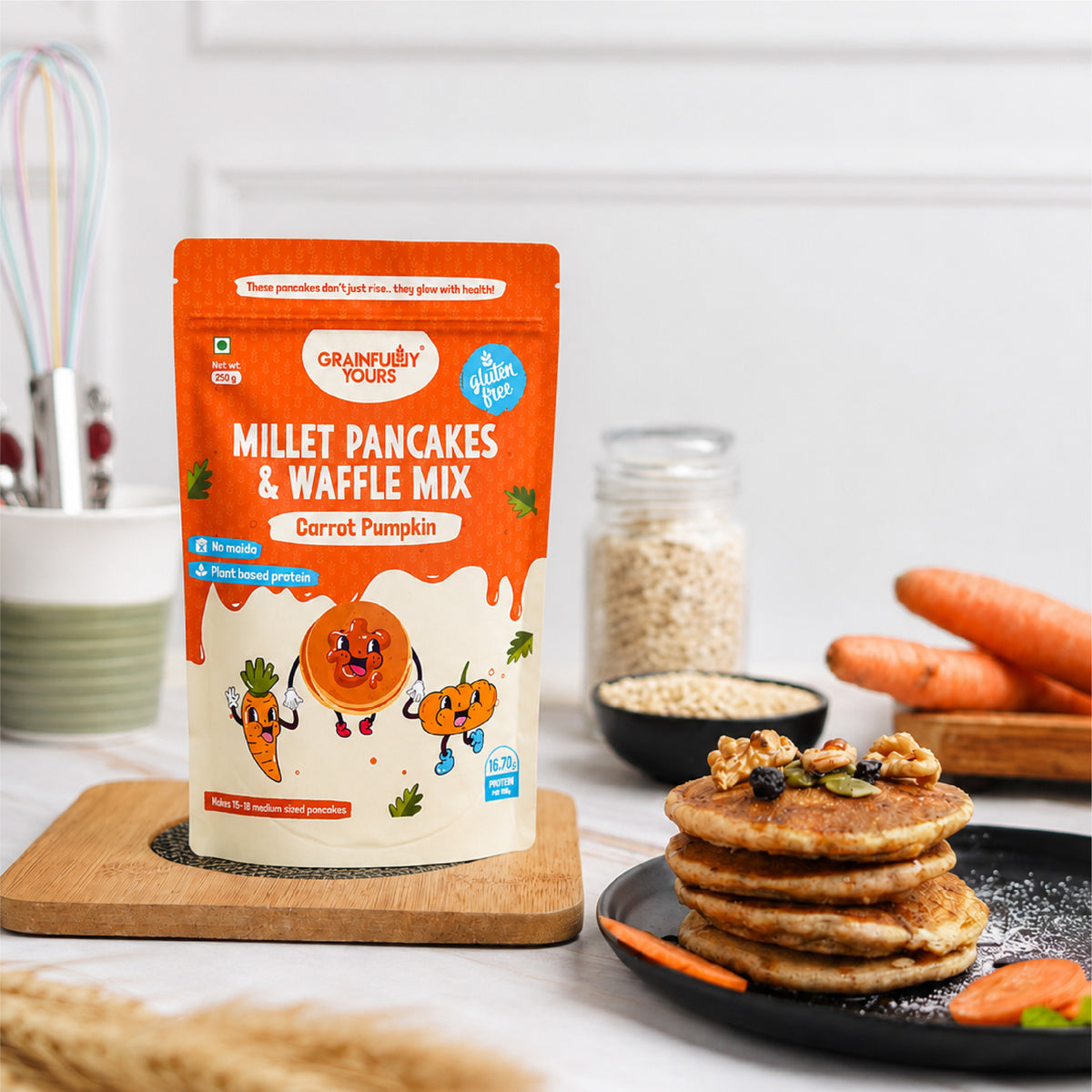 Classic Carrot Pumpkin - Millet Pancakes & Waffle Mix